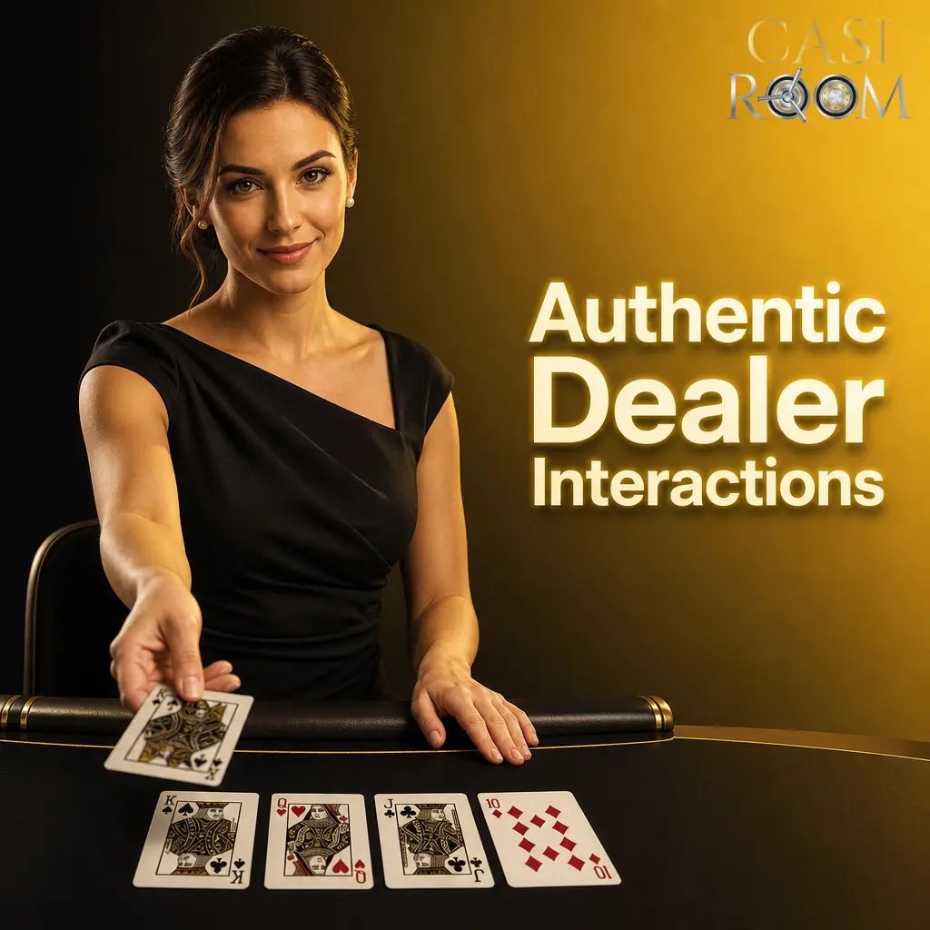 Professional live casino dealer at a physical table hosting authentic games like blackjack, baccarat, and roulette.