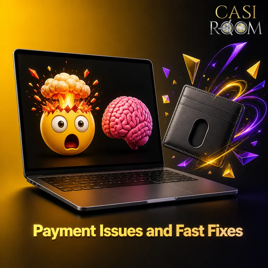 Payment troubleshooting guide for Casiroom covering bank declines, crypto delays, limits and bonus rules